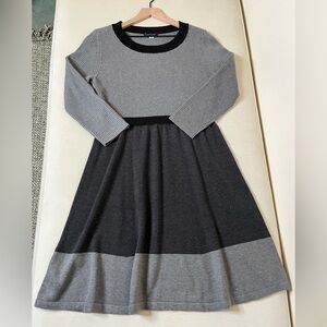 Tommy Hilfiger Sweater Dress - Women’s Large Gray Black - Knit A-Line